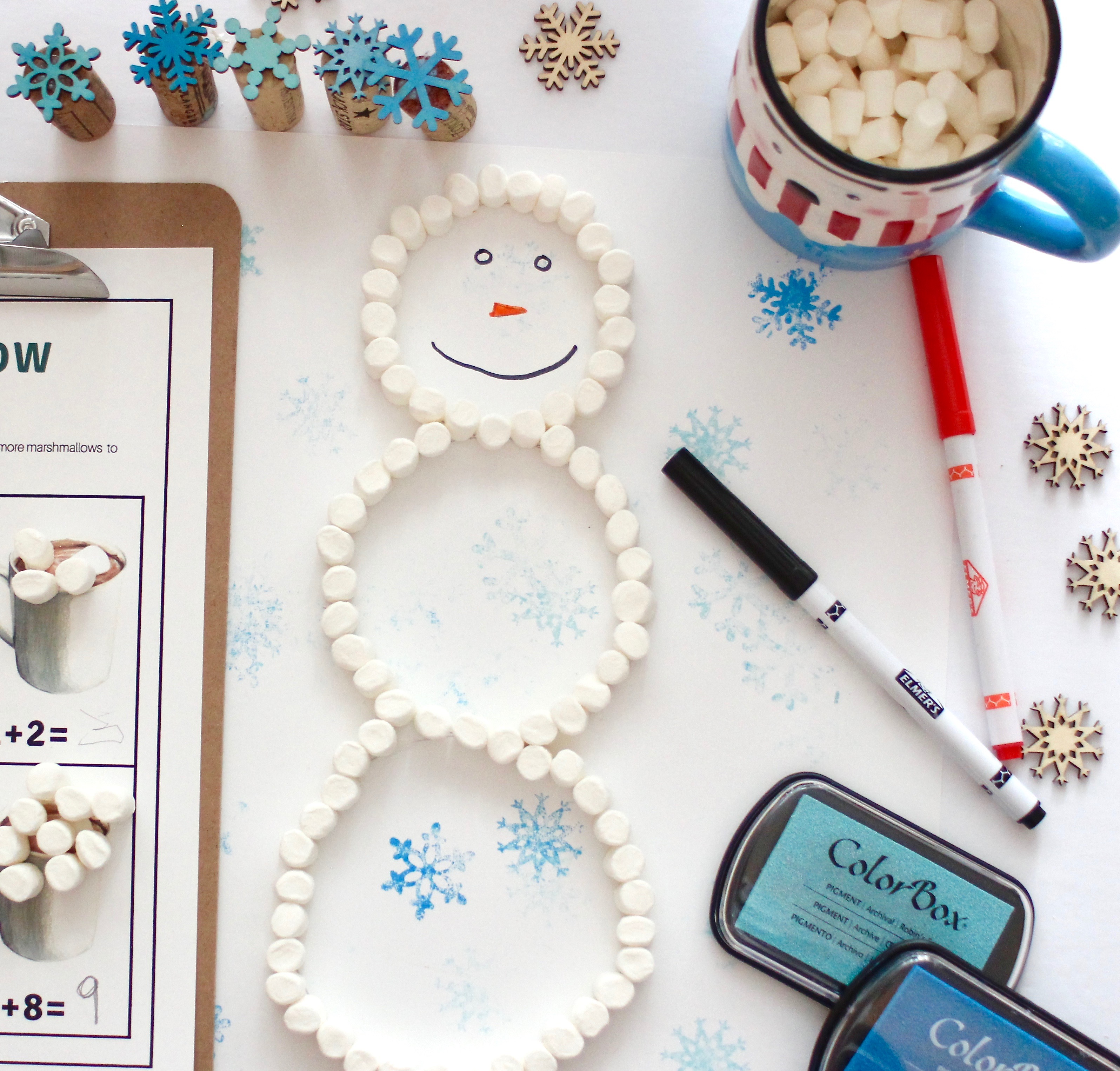 DIY Snowflake Stamps Craft, Free Homeschool Deals ©