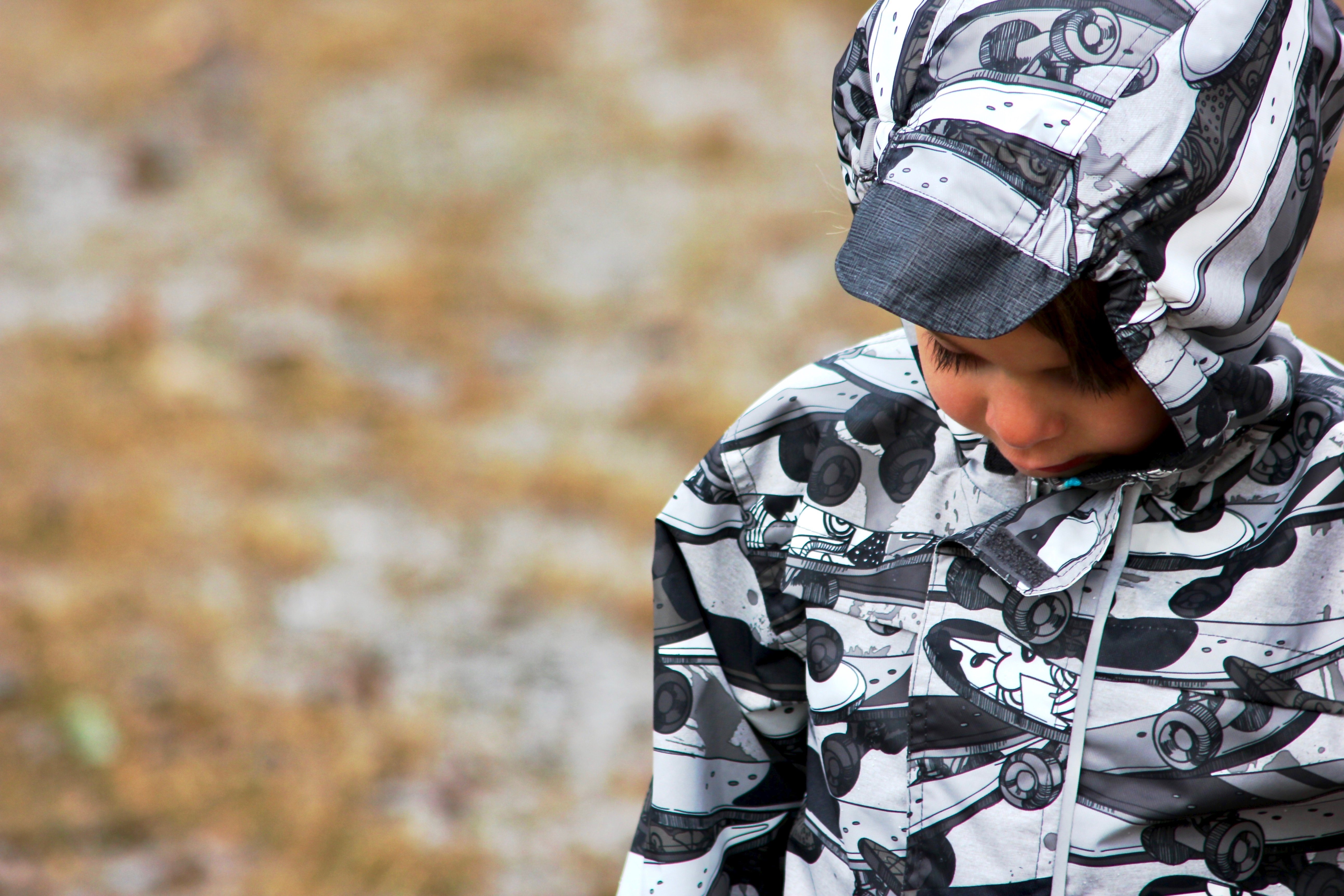 skateboard print rain jacket-7