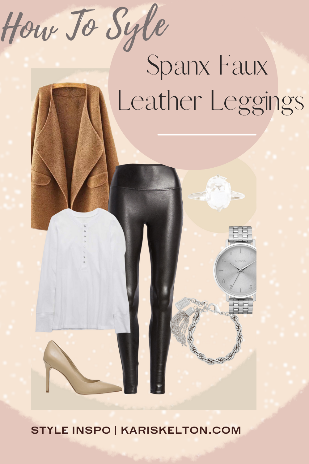 Looking for leather leggings outfit ideas? Wear a chic faux