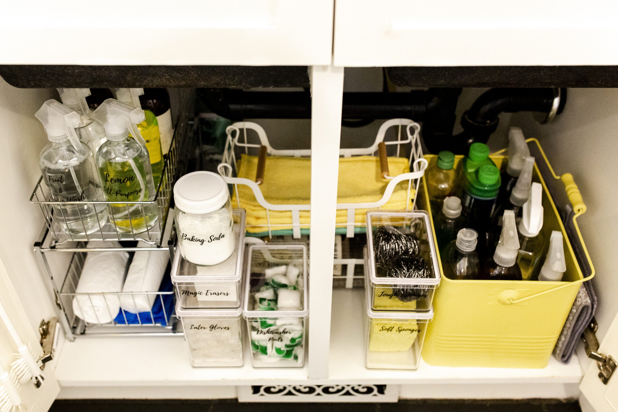 How To Organize Under The Kitchen Sink- A Cultivated Nest