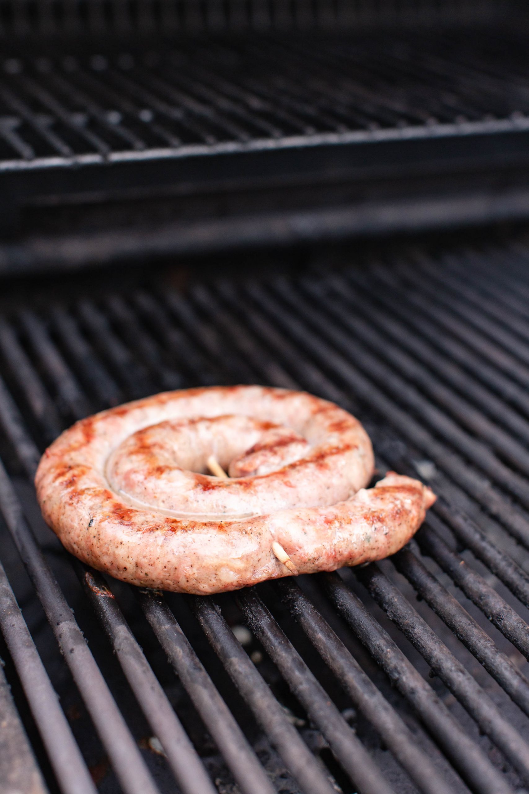 coil sausage on the bbq